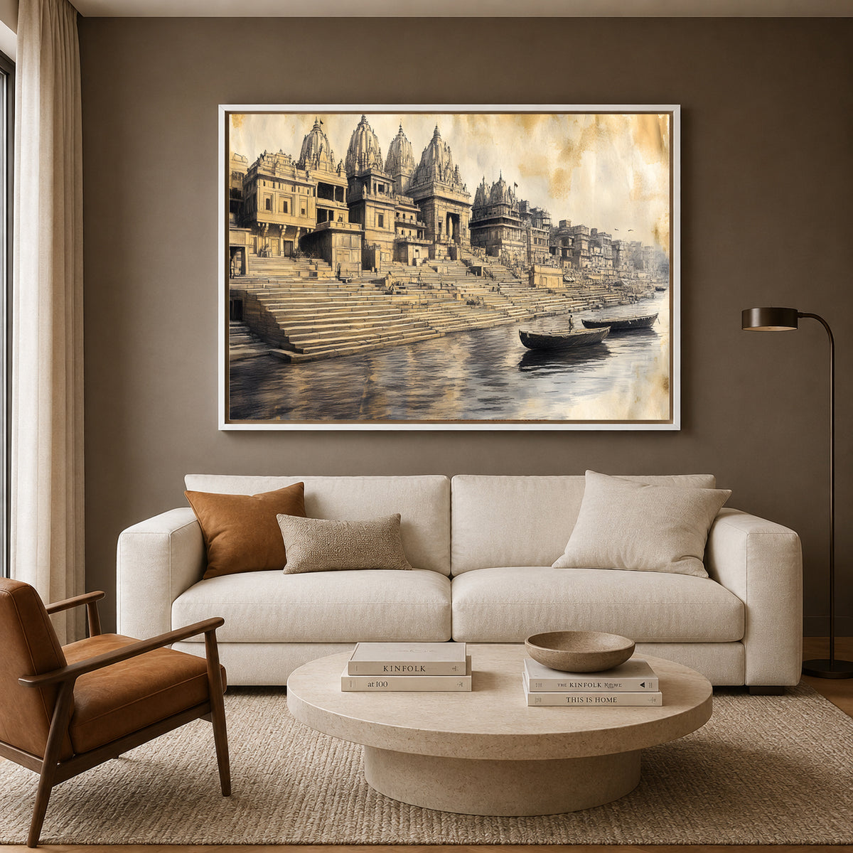 Banaras Ghats Traditional Canvas Art for Home Wall Decoration