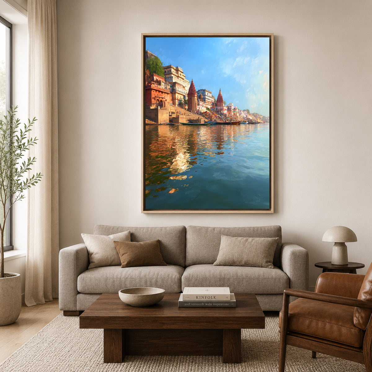 Banaras Ghats Premium Canvas Art for Living Room Wall Decor