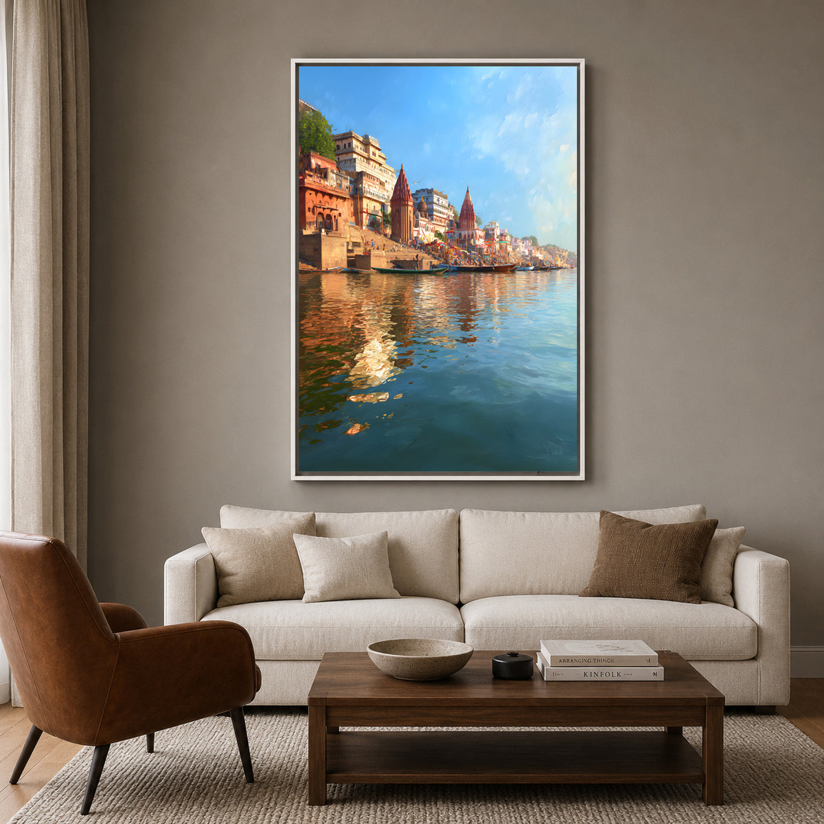 Banaras Ghats Premium Canvas Art for Living Room Wall Decor