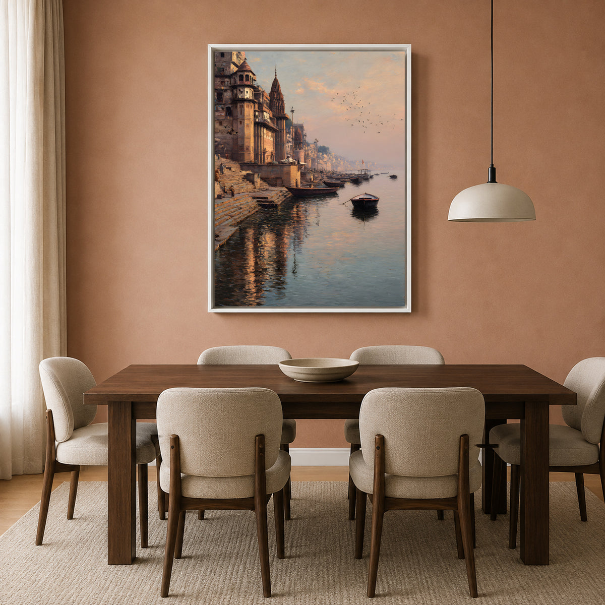 Banaras Ghats Spiritual Canvas Art Painting for Home Decor