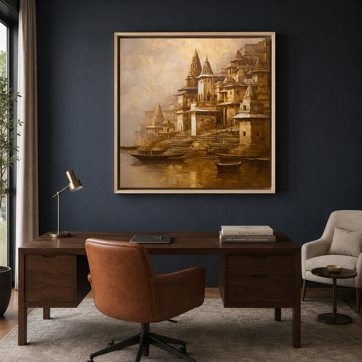 Banaras Ghats Canvas Artwork for Stylish Home Wall Decoration