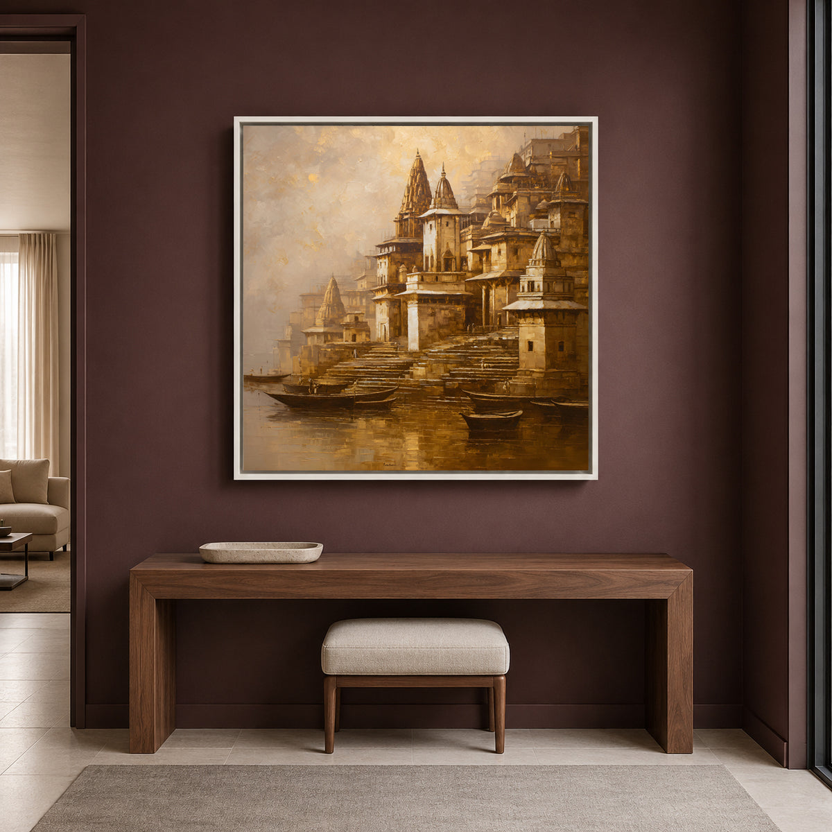 Banaras Ghats Canvas Artwork for Stylish Home Wall Decoration
