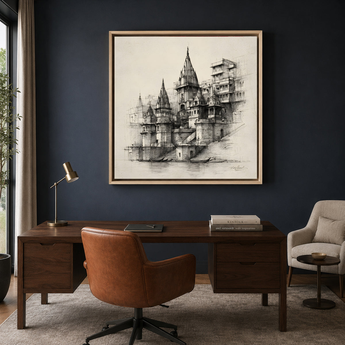 Banaras Ghats Elegant Wall Canvas Art for Luxury Home Decor