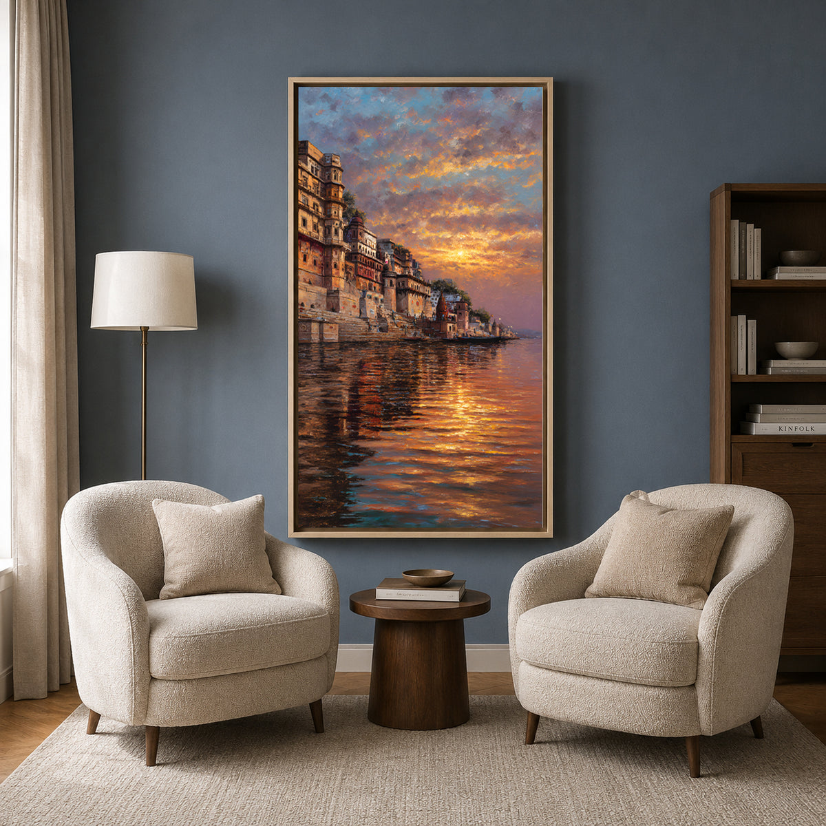 Banaras Ghats Canvas Painting Wall Art for Elegant Home Decor