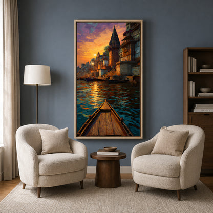 Banaras Ghats Painting Wall Art for Living Room Decor
