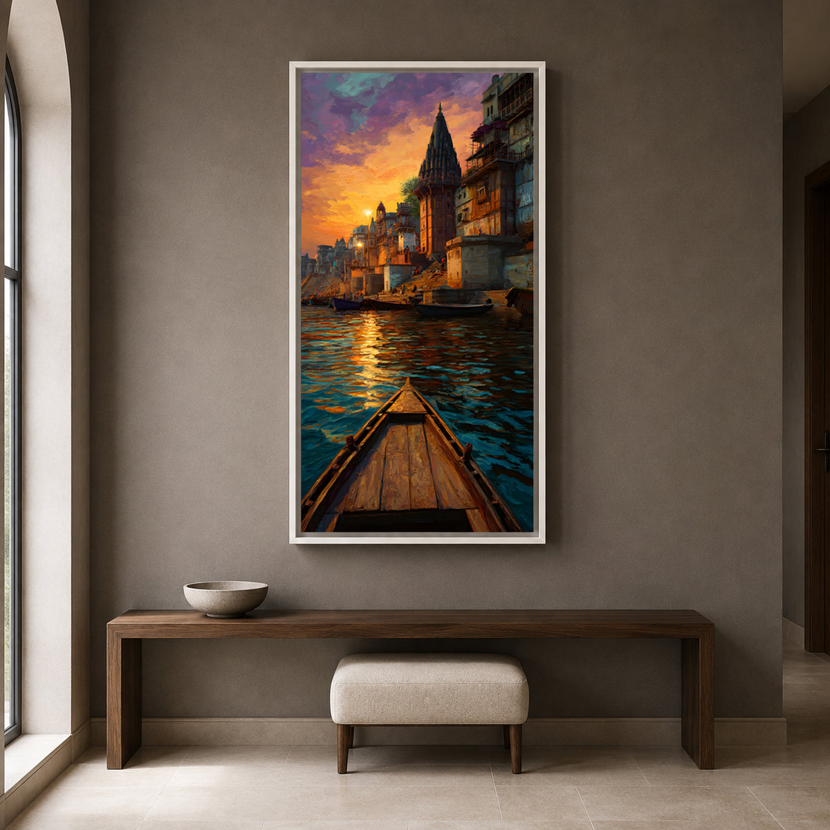 Banaras Ghats Painting Wall Art for Living Room Decor