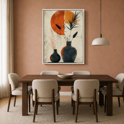Abstract Boho Vase Wall Art Canvas Painting for Modern Home Decor
