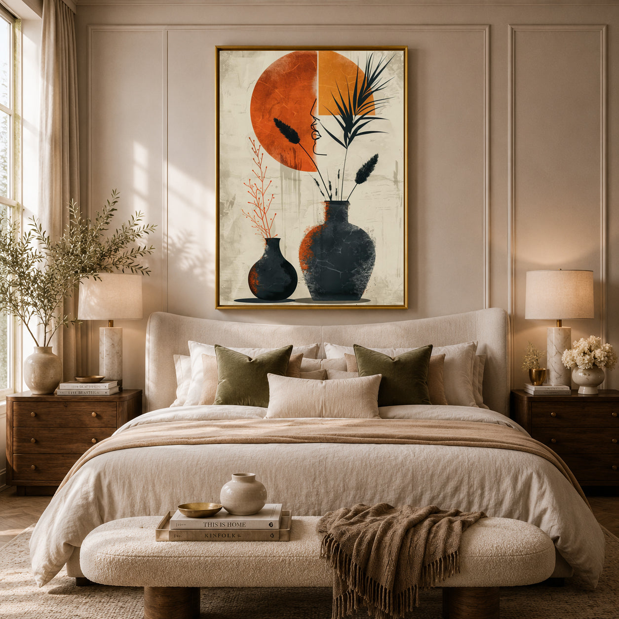 Abstract Boho Vase Wall Ar