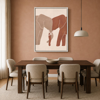 Boho Canvas Painting Minimalist Elephant Wall Art for Home Decor