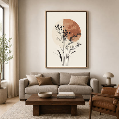 Boho Wall Art Painting Minimalist Botanical Canvas for Home Decor