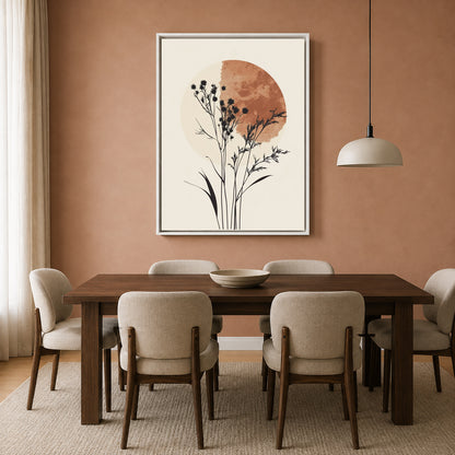Boho Wall Art Painting Minimalist Botanical Canvas for Home Decor