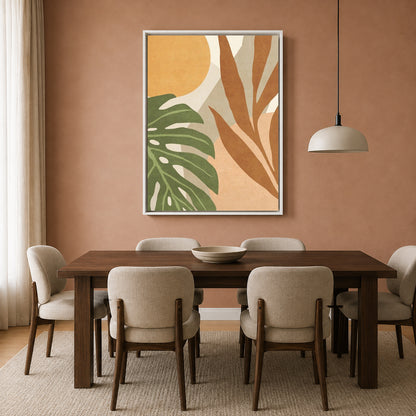 Boho Wall Art Painting Tropical Leaf Canvas Wall Decor for Home