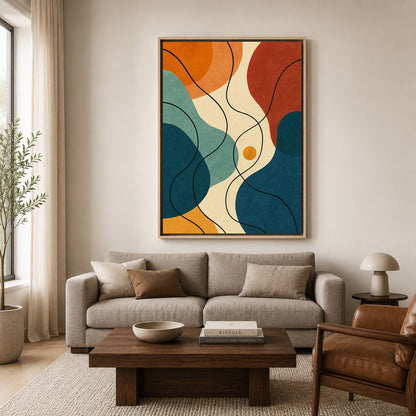 Boho Wall Art Painting Abstract Modern Canvas Wall Decor Artwork