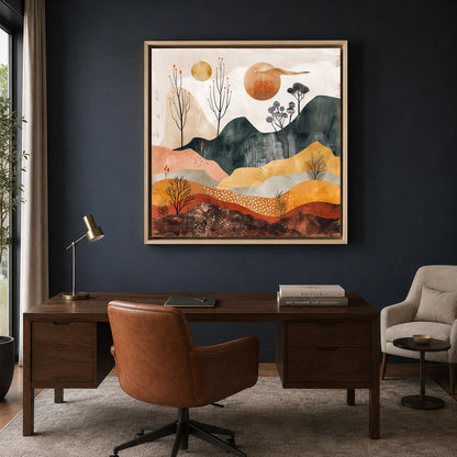 Boho Wall Art Painting Abstract Landscape Canvas for Home Decor