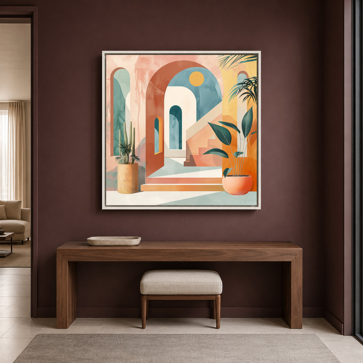 Modern Abstract Arch Canvas Wall Art for Living Room & Bedroom