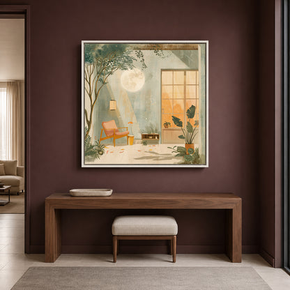 Boho Wall Art Painting Cozy Interior Canvas for Home Wall Decor