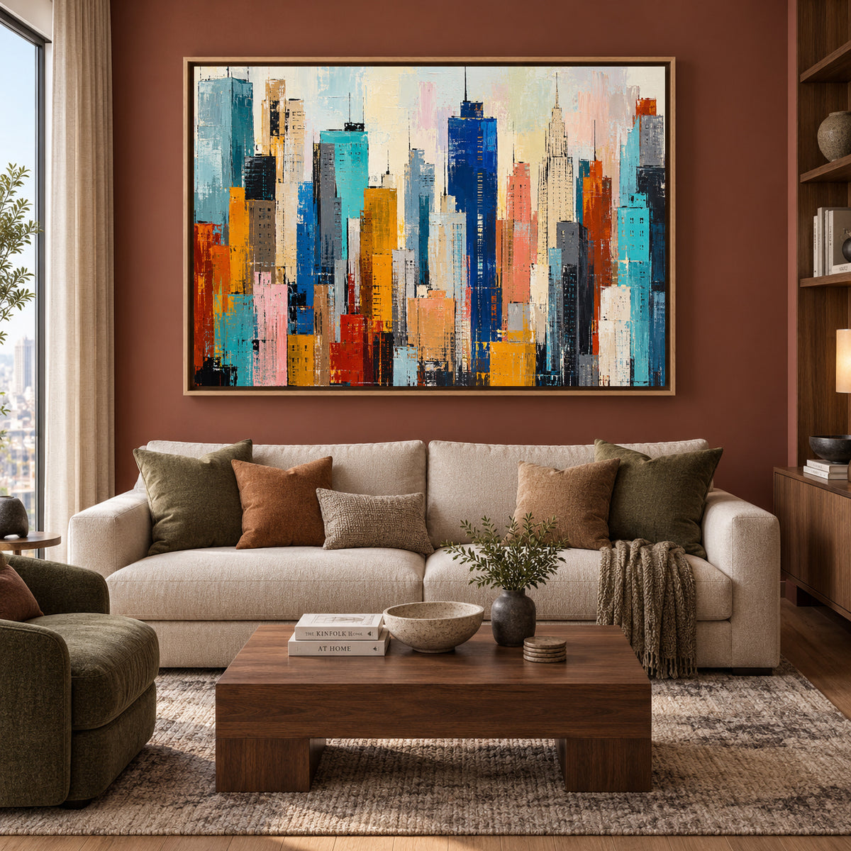 Colorful Manhattan Skyline Abstract Canvas Art