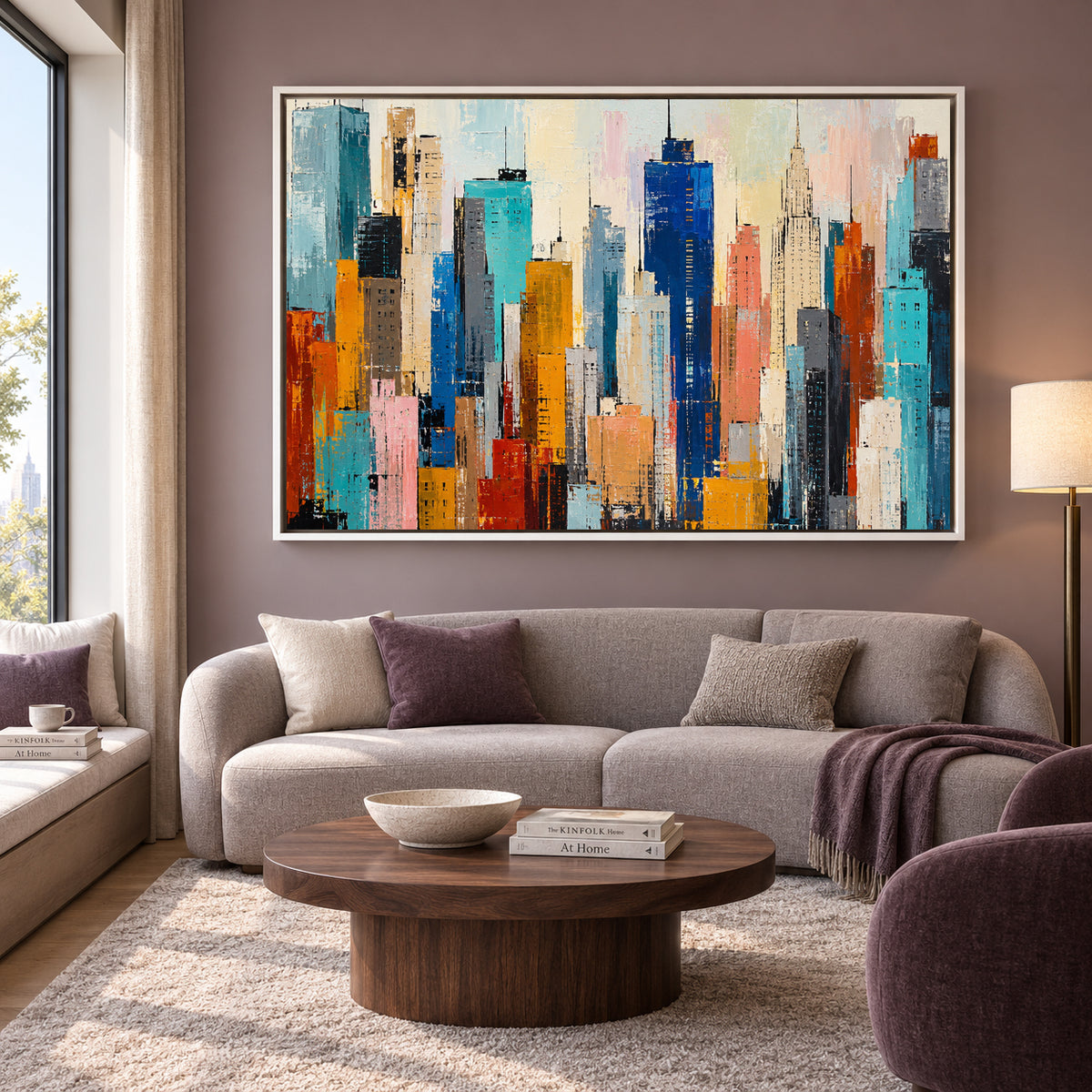 Colorful Manhattan Skyline Abstract Canvas Art