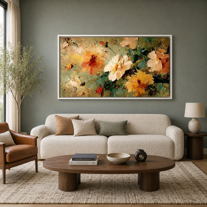 Abstract Floral Impressionist Canvas Wall Art for Modern Interiors