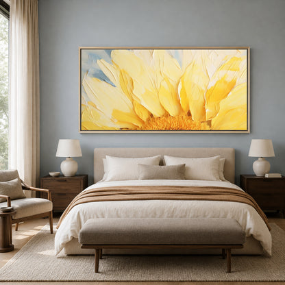 Bright Yellow Sunflower Canvas Wall Art for Modern Luxury Interiors
