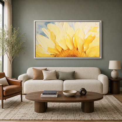Bright Yellow Sunflower Canvas Wall Art for Modern Luxury Interiors