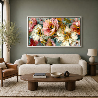 Elegant Abstract Floral Canvas Wall Art for Modern Luxury Spaces