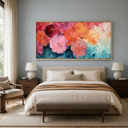 Colorful Floral Abstract Wall Art for Modern Office & Living Room