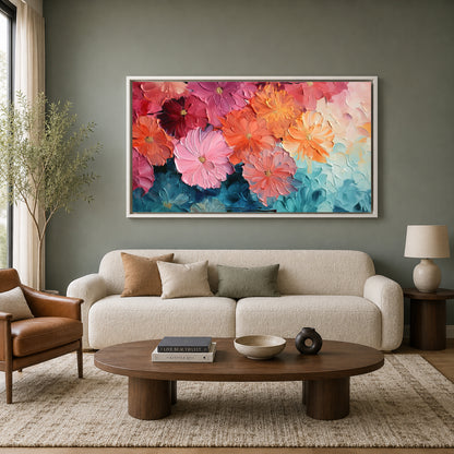 Colorful Floral Abstract Wall Art for Modern Office & Living Room