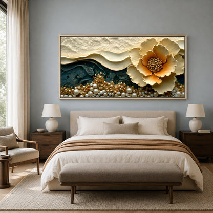 Luxury 3D Floral Abstract Wall Art for Modern Living Room