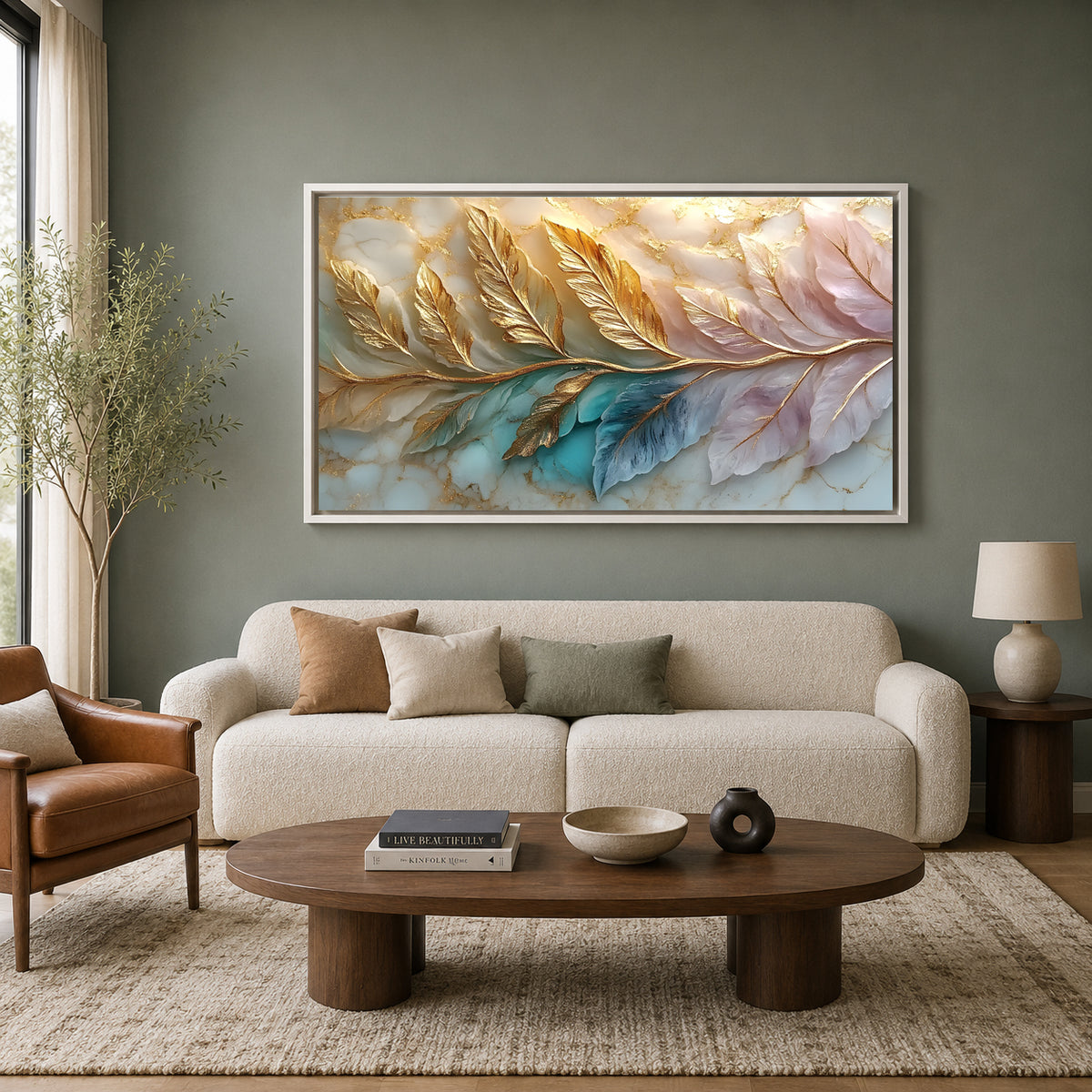 Luxury Gold Leaf Abstract Wall Art for Elegant Modern Interiors