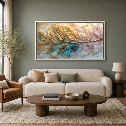 Luxury Gold Leaf Abstract Wall Art for Elegant Modern Interiors