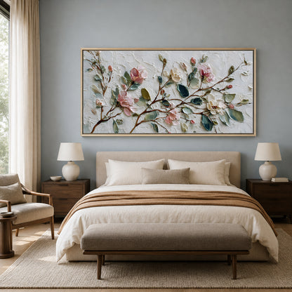 Elegant Cherry Blossom Branch Wall Art Canvas for Modern Interiors