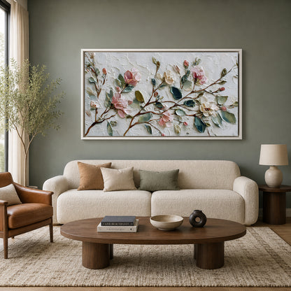 Elegant Cherry Blossom Branch Wall Art Canvas for Modern Interiors
