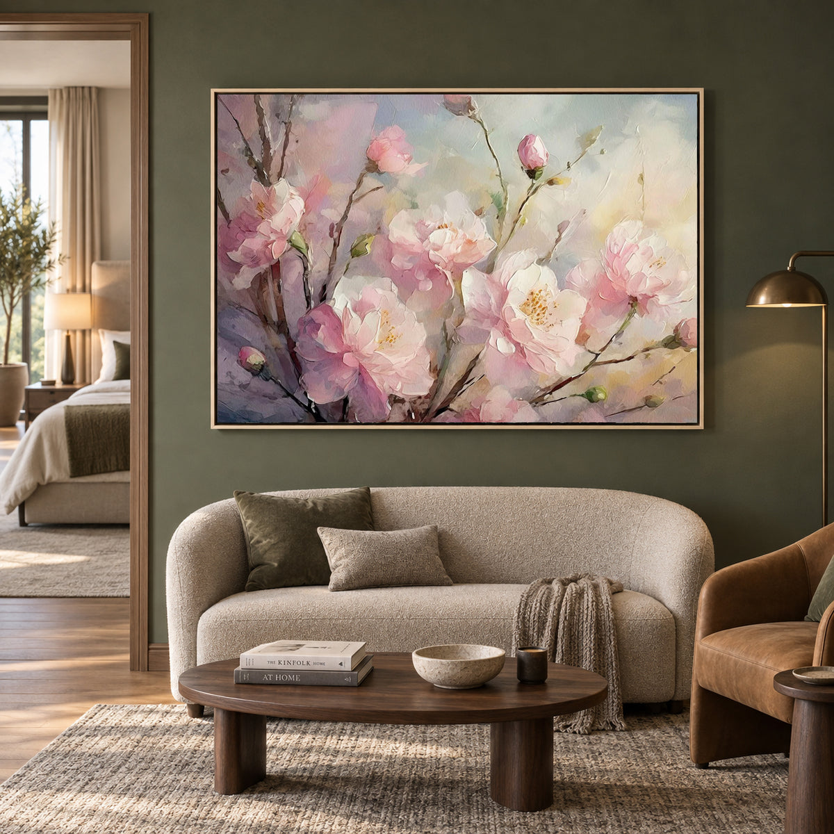 Soft Pink Blossom Canvas Wall Art for Elegant Contemporary Décor