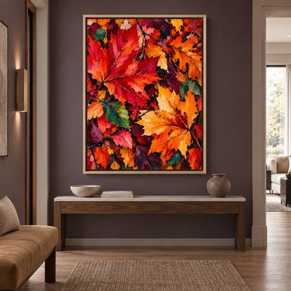 Autumn Ablaze Textured Botanical Canvas Wall Art