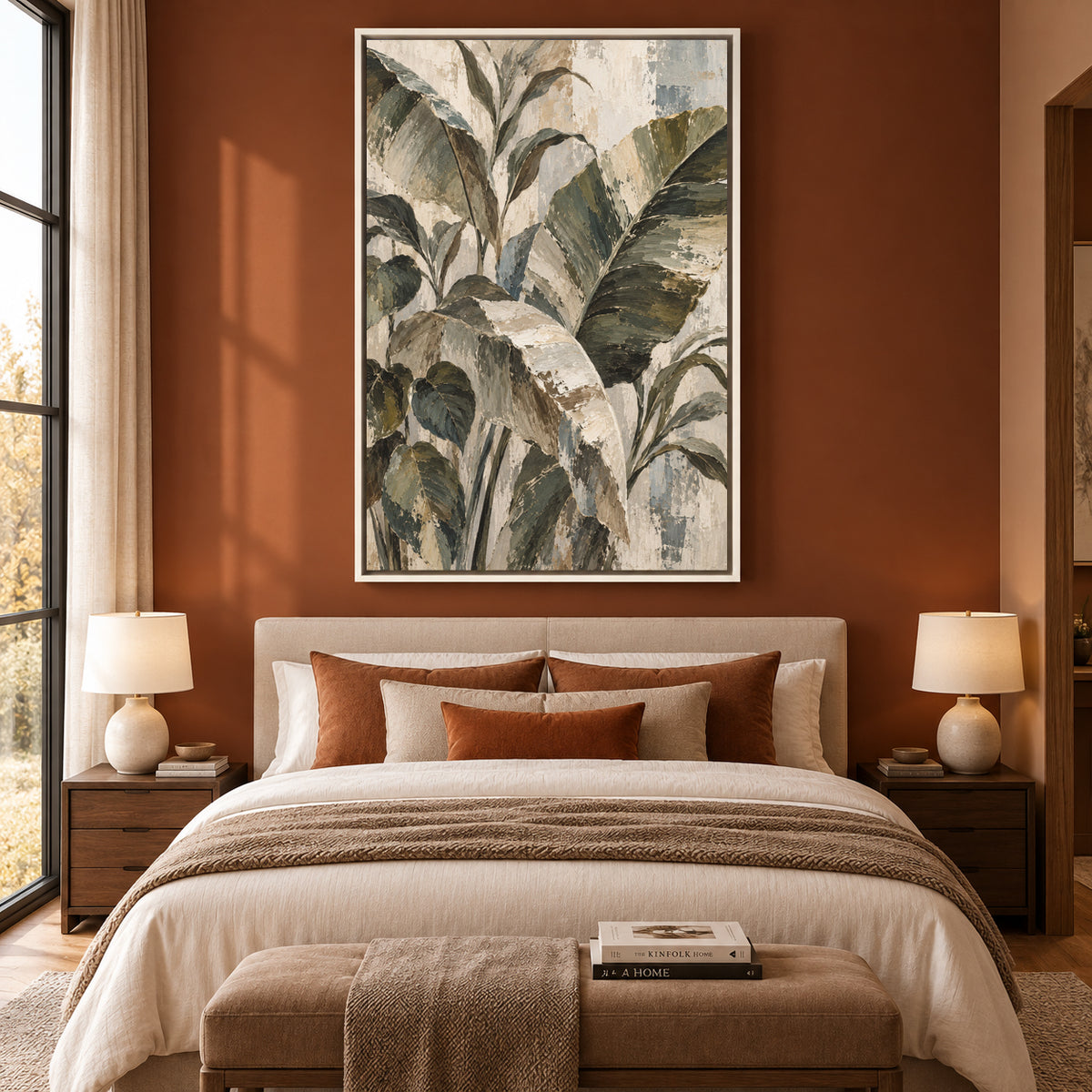 Quiet Canopy Neutral Botanical Canvas Wall Art