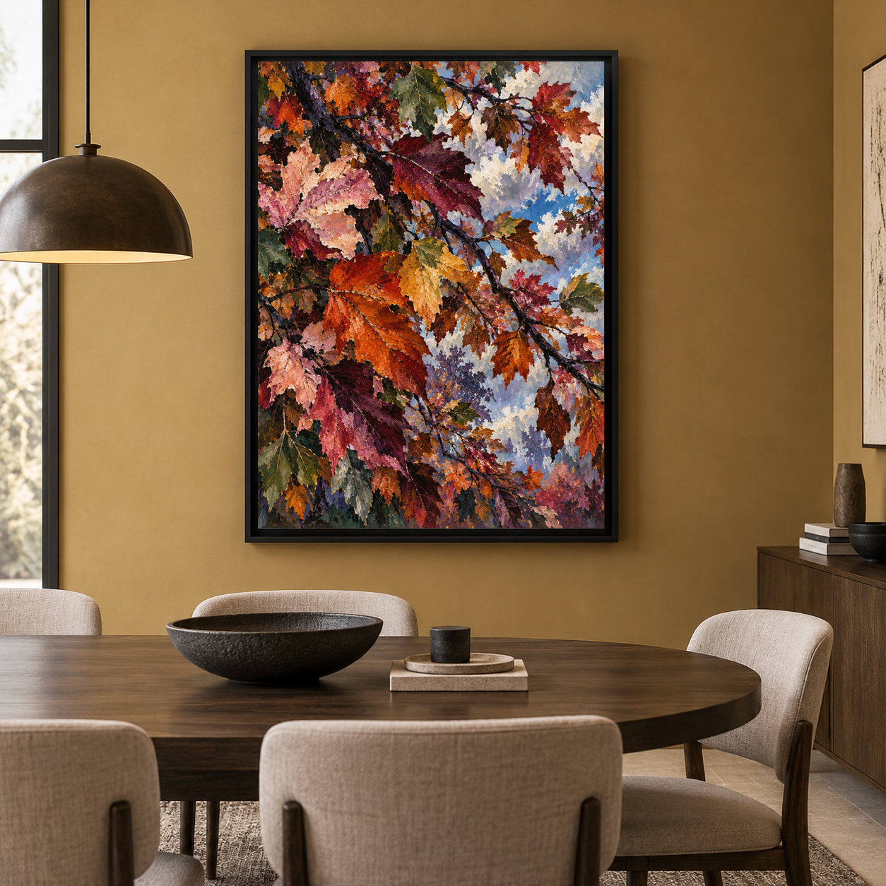 Season of Change Autumn Leaves Canvas Wall Art