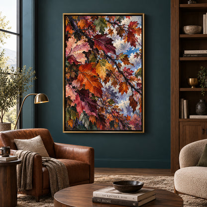 Season of Change Autumn Leaves Canvas Wall Art