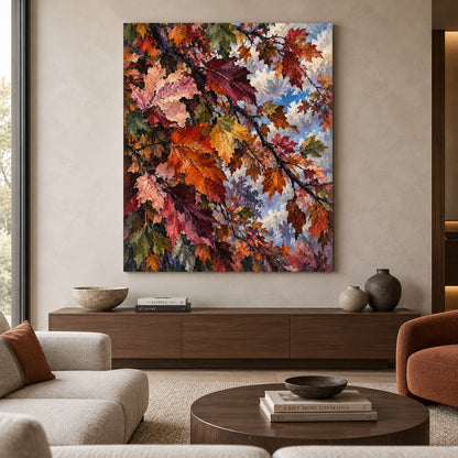Season of Change Autumn Leaves Canvas Wall Art