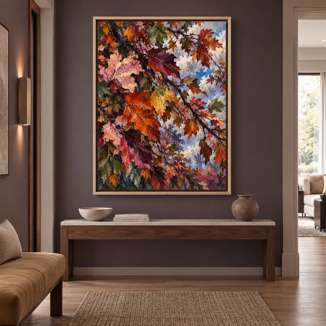 Season of Change Autumn Leaves Canvas Wall Art