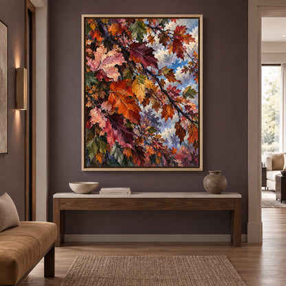 Season of Change Autumn Leaves Canvas Wall Art