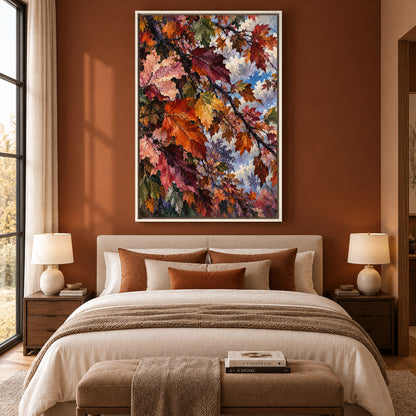 Season of Change Autumn Leaves Canvas Wall Art