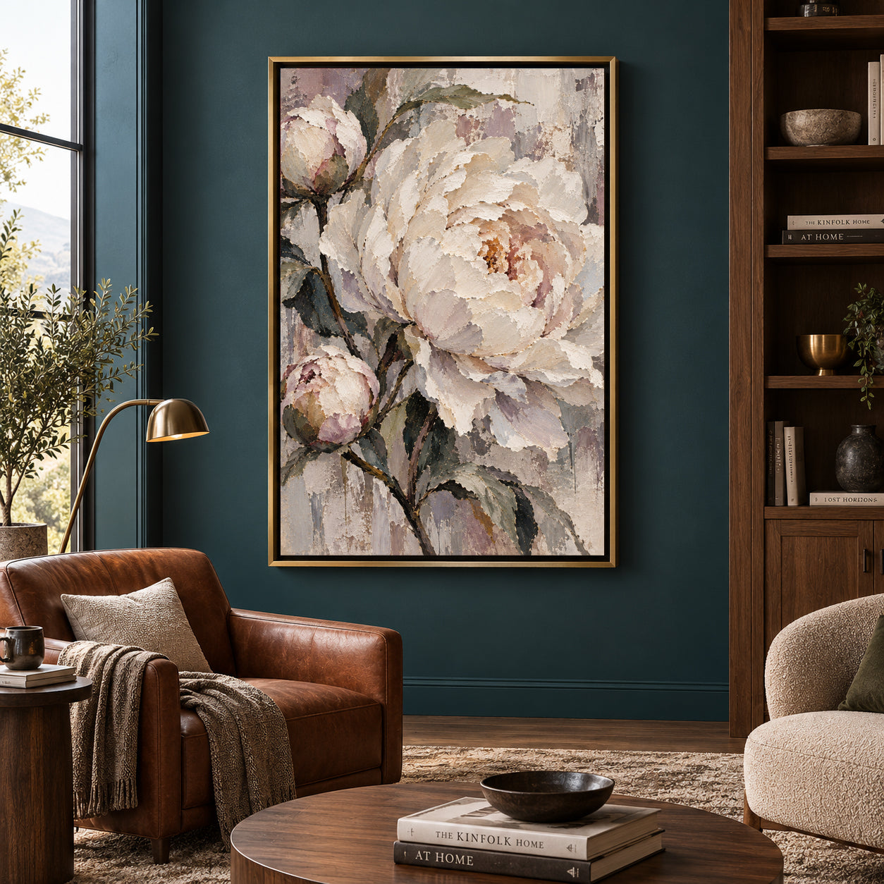 Soft Reverie Peony Floral Canvas Wall Art