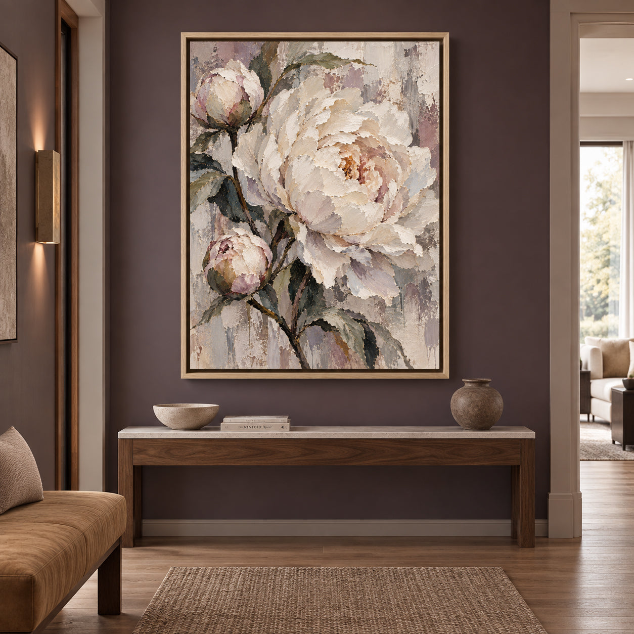 Soft Reverie Peony Floral Canvas Wall Art