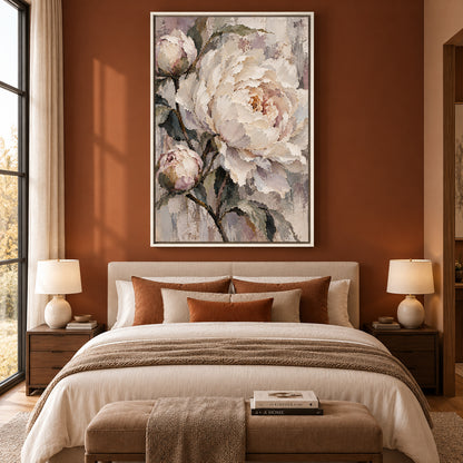 Soft Reverie Peony Floral Canvas Wall Art