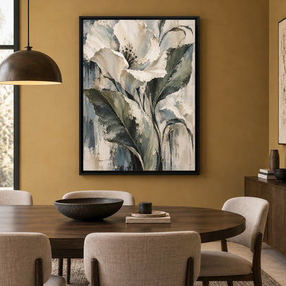 Stillness in Bloom Neutral Floral Canvas Wall Art