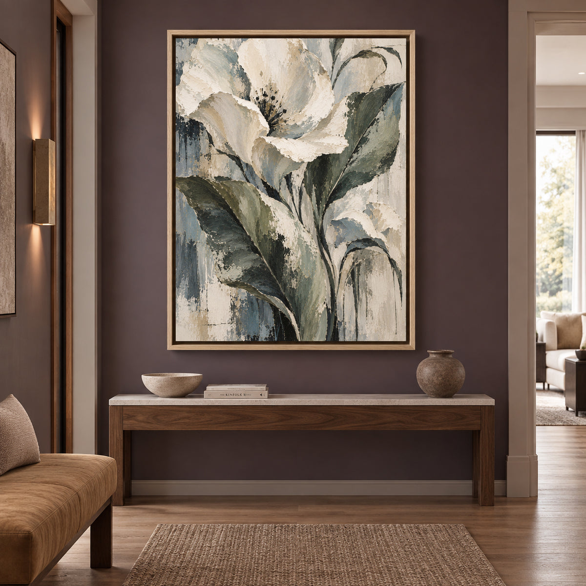 Stillness in Bloom Neutral Floral Canvas Wall Art