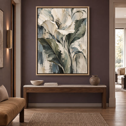Stillness in Bloom Neutral Floral Canvas Wall Art