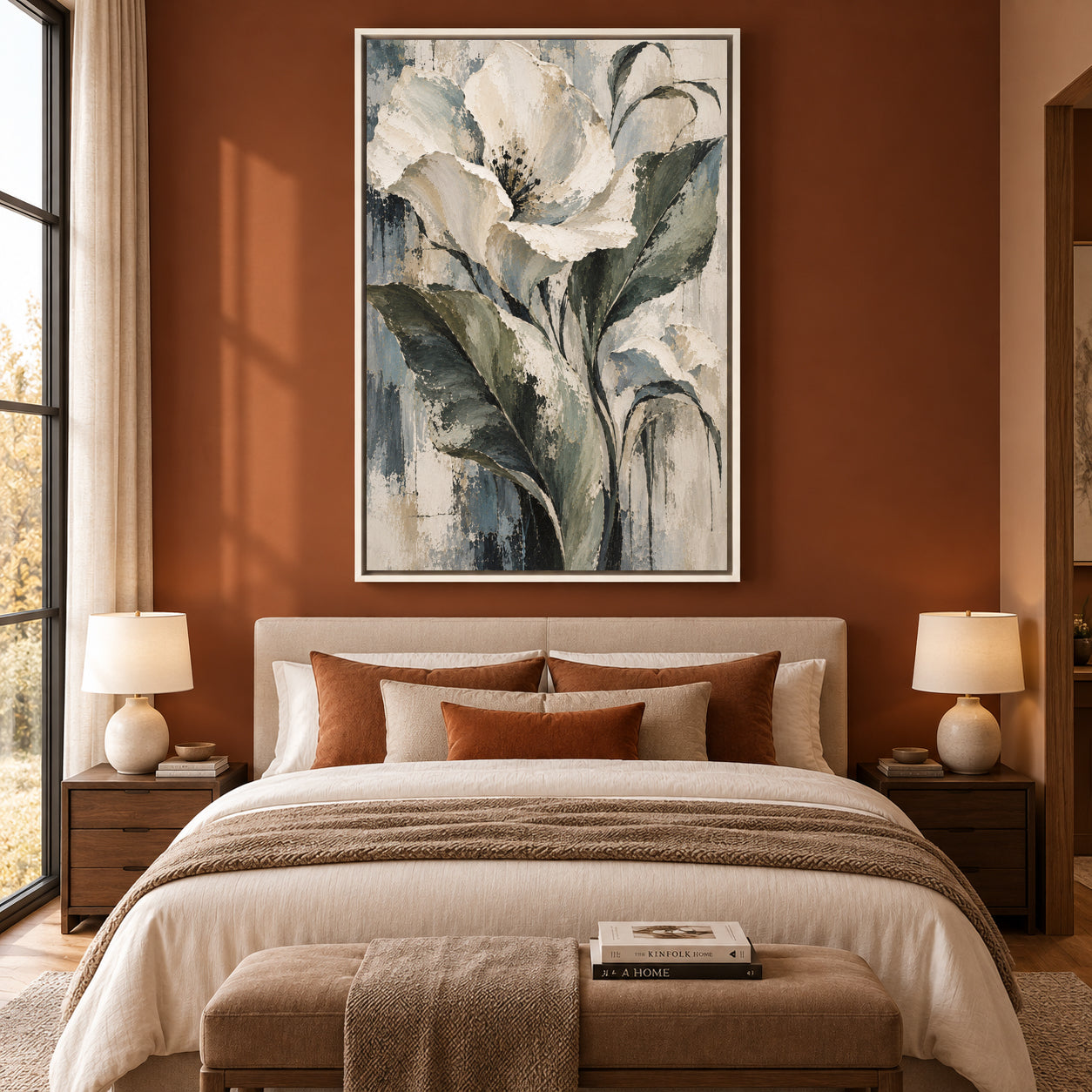 Stillness in Bloom Neutral Floral Canvas Wall Art