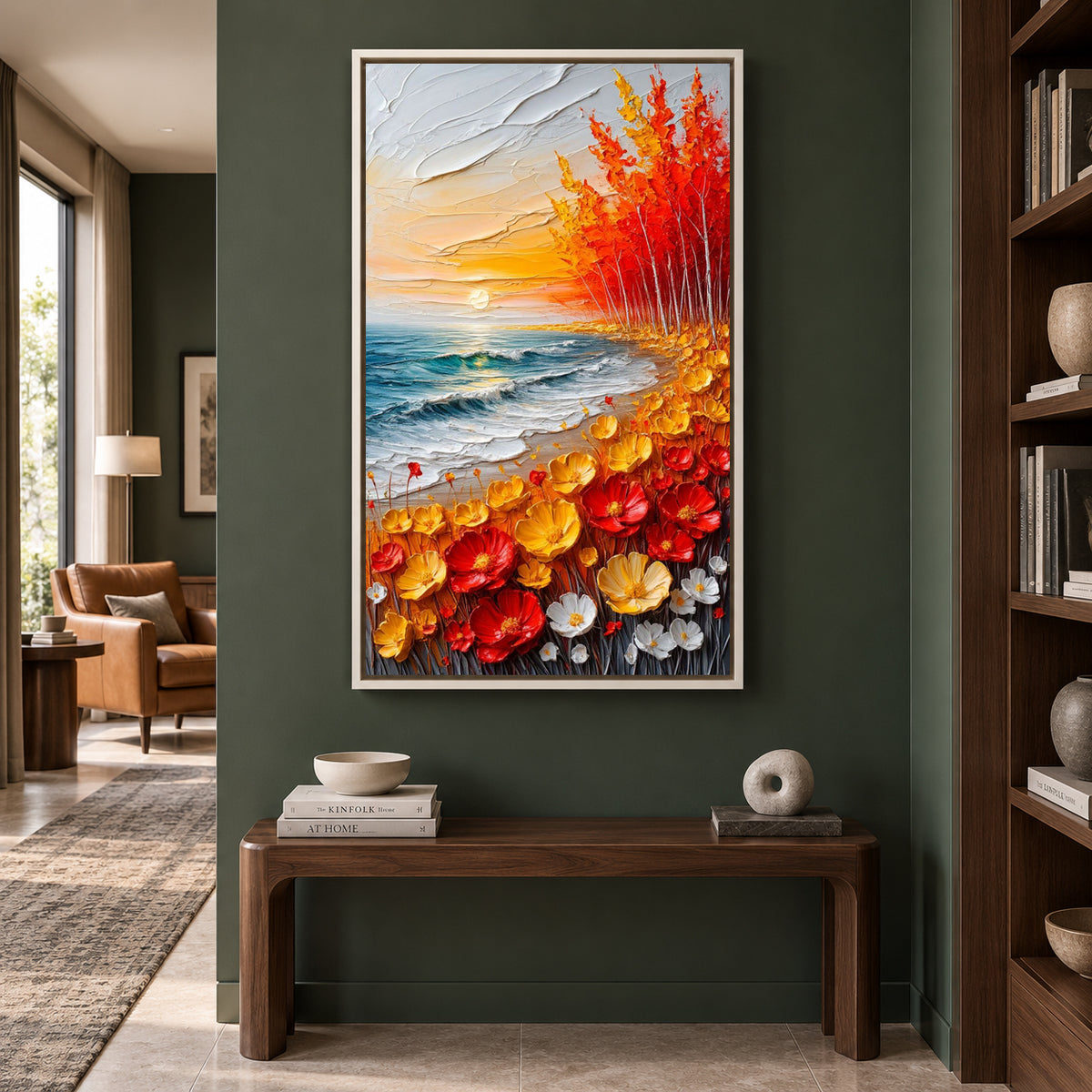 Autumn Coastal Landscape Canvas Wall Art for Modern Interiors